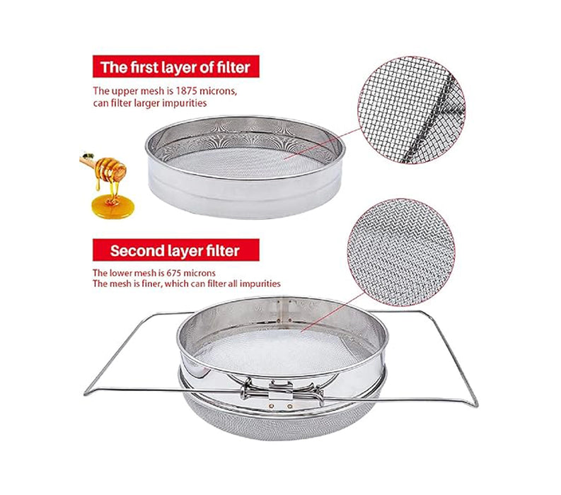 Stainless Double Sieve Honey Strainer