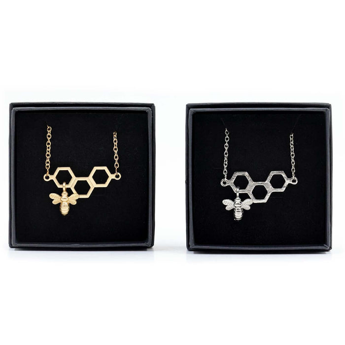The Bee Works Honeycomb Necklace with Bee