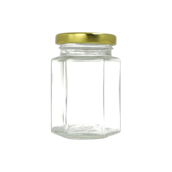 Glass Hexagon Jar | Top View  | 110 ml | 5 oz (price per case)