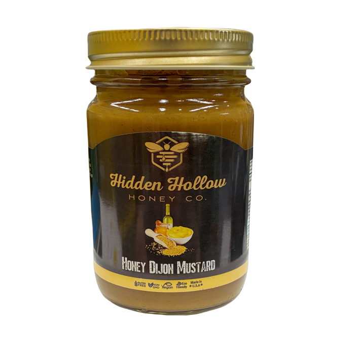 Honey Dijon Mustard 14oz | Hidden Hollow Honey