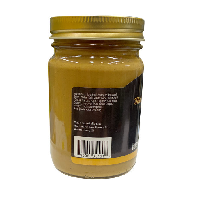 Ingredients label for Honey Habanero Mustard