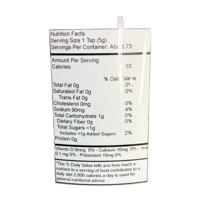 Nutrition Facts label for Honey Habanero Mustard