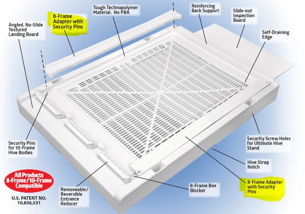 Ultimate Bottom Board Adapter for 8-Frame