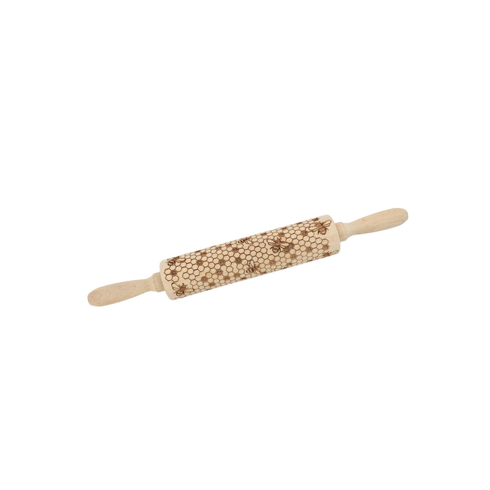 The Bee Works Wooden Rolling Pin with Bee Design